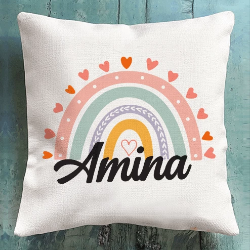 Personalized Rainbow Cushion