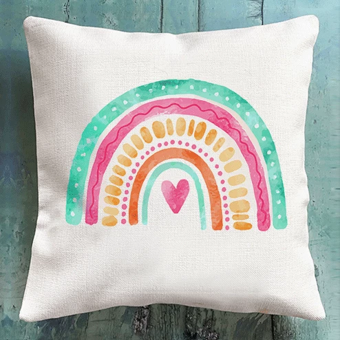 Personalized Rainbow Cushion